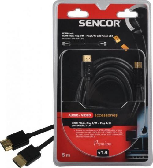 SAV 166-050 HDMI M-M 5m v1.4 P 35039915 SENCOR