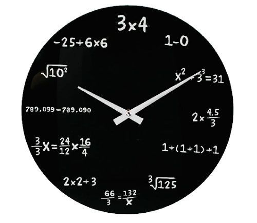 Matematické hodiny Barva: Černé skleněné