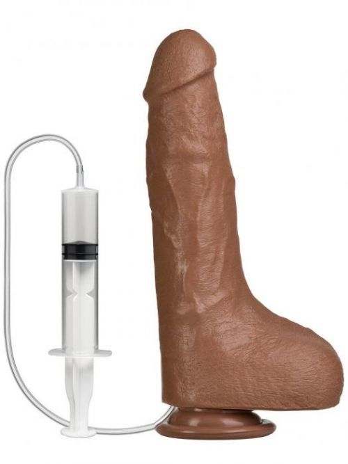 Hnědé stříkající dildo Bust It - Doc Johnson