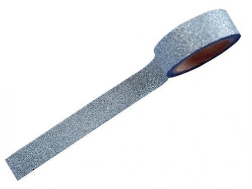 Folia - Max Bringmann Glitter Tape - dekorační lepící glitrová páska se třpytkami - STŘÍBRNÁ