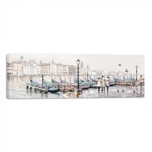 Obraz Styler Canvas Watercolor Venezia Gondole, 45 x 140 cm