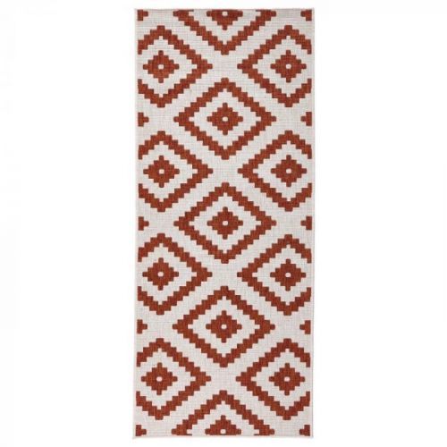 Červeno-krémový vzorovaný oboustranný koberec Bougari Malta, 80 x 150 cm