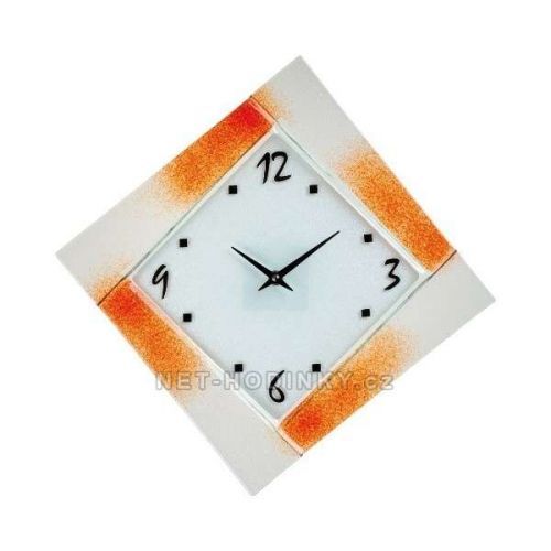 H&H Nástěnné hodiny čtvercové 1177.3 oranžová, 1176.4 hnědá 1176.4 hnědá
