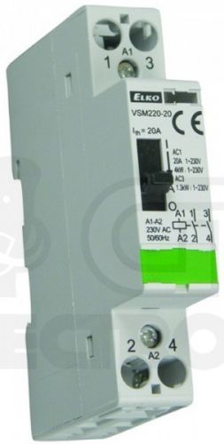 Instalační stykač s manuálním ovládáním 2x20A ELKO EP VSM220-20 230V AC