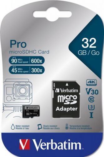 Verbatim microSDHC Pro UHS-I 32 GB (47041) + SD adapter