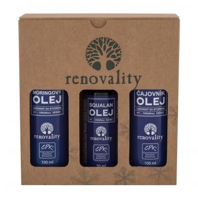 Renovality Original Series Moringa Oil dárková kazeta pro ženy tělový olej 100 ml + tělový olej Camellia Oil 100 ml + pleťový olej Squalan Oil 50 ml