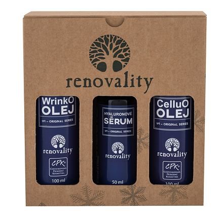 Renovality Original Series CelluO Oil sada tělový olej 100 ml + tělový olej WrinkO Oil 100 ml + hyaluronové sérum Hyaluron Serum 50 ml pro ženy