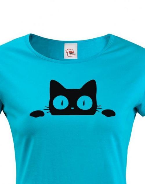 Dámské tričko s vykukující kočkou - ideální dárek pro milovníky koček