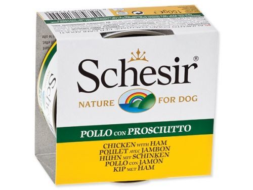 Konzerva SCHESIR Dog kuřecí + šunka v želé 150g