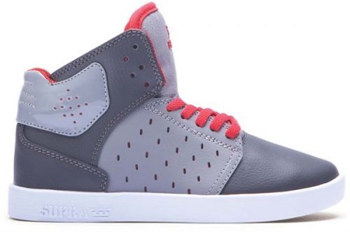 boty SUPRA - Kids Atom Grey/Charcoal/Red-White (GCR) velikost: 18.5
