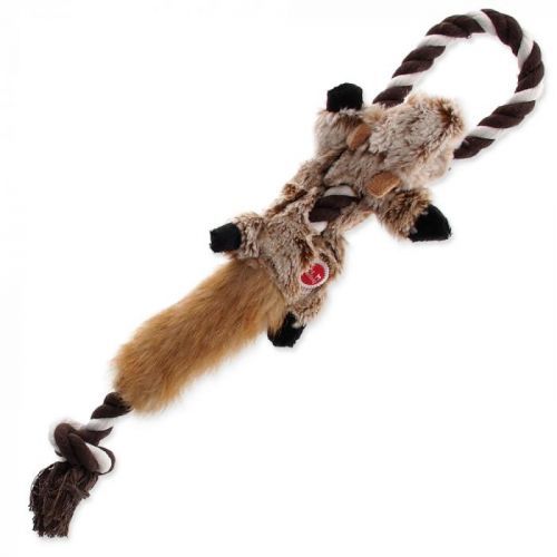 Hračka DOG FANTASY Skinneeez s provazem čipmank 35 cm