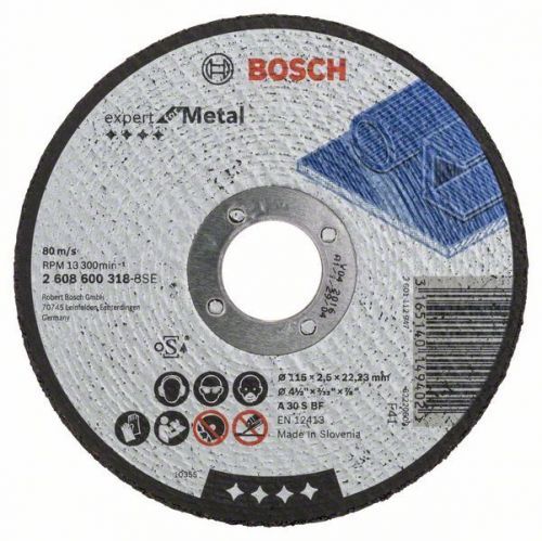 Dělicí kotouč rovný Expert for Metal - A 30 S BF, 115 mm, 2,5 mm - 3165140149402 BOSCH
