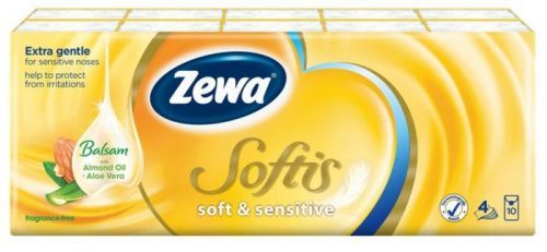 Zewa Softis Soft&Sensitiv papírové kapesníky 4vrstvé 10x9ks