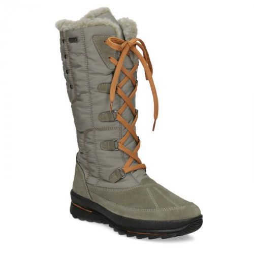 Béžové dámské sněhule s kožíškem