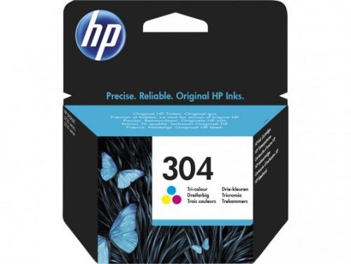 HP 304 Tri-color Original Ink Cartridge, N9K05AE