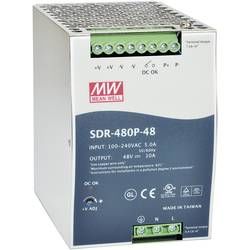 Síťový zdroj na DIN lištu Mean Well SDR-480P-48, 1 x, 48 V/DC, 10 A, 480 W
