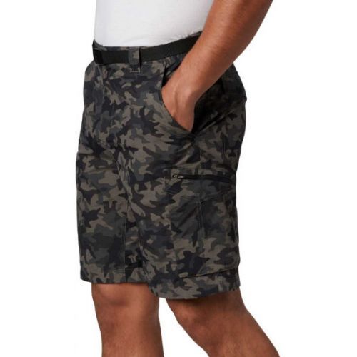 Columbia SILVER RIDGE PRINTED CARGO SHORT tmavě zelená 30 - Pánské cargo kraťasy