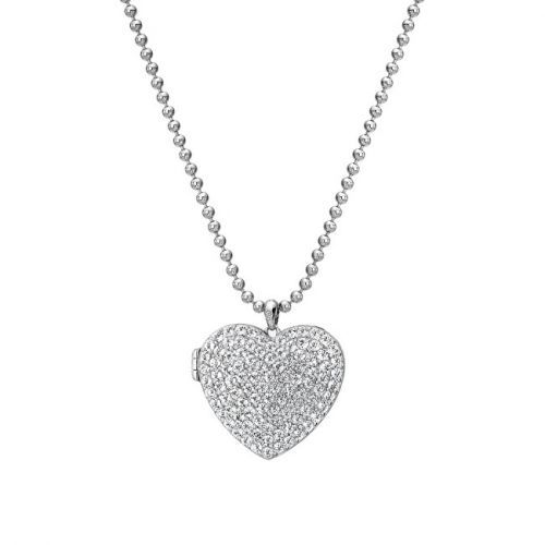 Hot Diamonds Stříbrný srdíčkový náhrdelník s diamantem Memories Heart Locket DP770