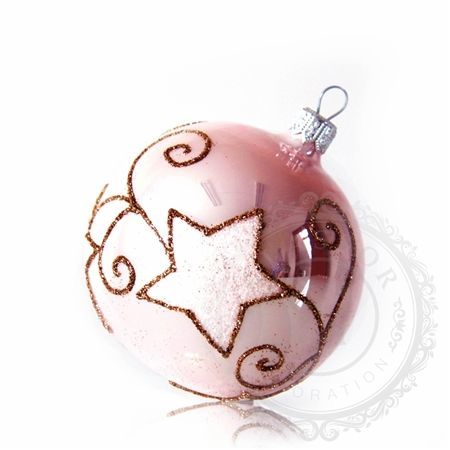 Vánoční koule růžová hvězda