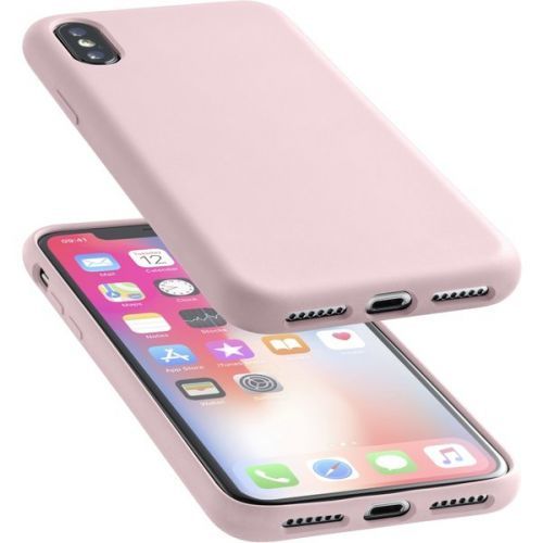 Ochranný silikonový kryt CellularLine SENSATION pro Apple iPhone X/XS, starorůžový