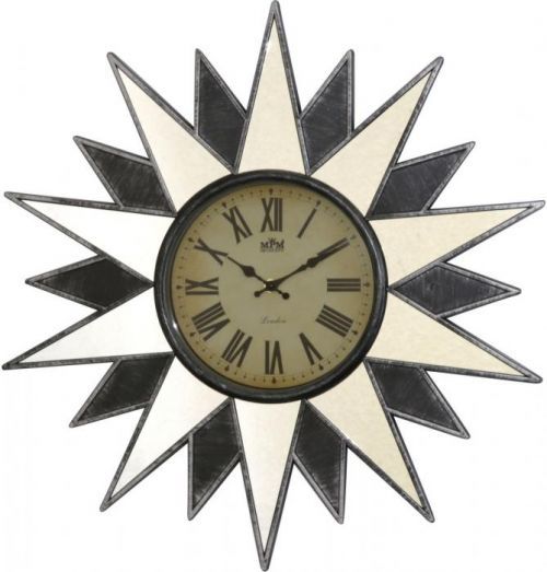 Zajímavé nástěnné hodiny s římskými číslicemi a zrcadly..046 167351 90 - černá