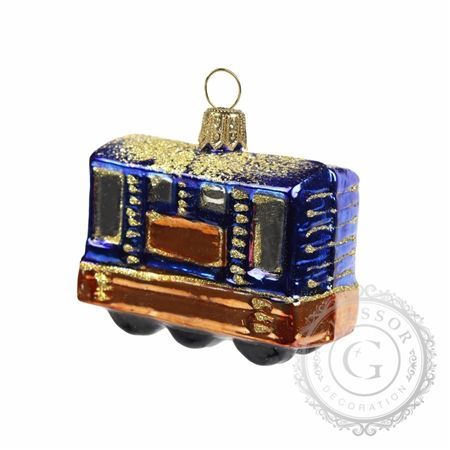Vánoční ozdoba vagon modrý