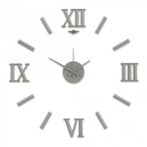 Nový originiální design nástěnných nalepovacích hodin. Plně tvarované číslice a indexy v luxusní stříbrné barvě. .01278 168723 50 - hnědá