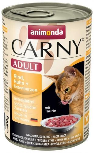 Konzerva ANIMONDA Carny Adult hovězí + kuřecí + kachní srdíčka 400g