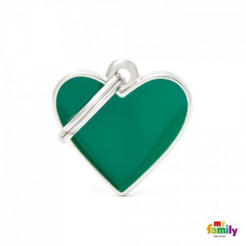 Známka My Family Basic Handmade srdce malé zelené