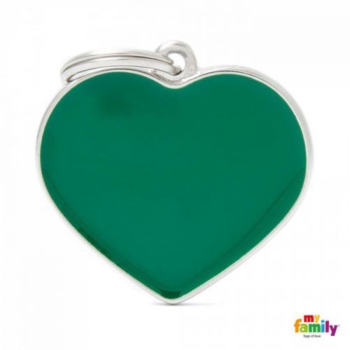 Známka My Family Basic Handmade srdce velké zelené