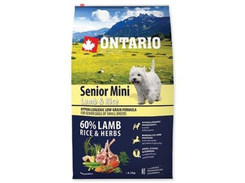Ontario Senior Mini Lamb & Rice 6.5kg