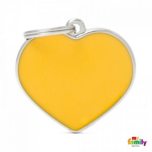 Známka My Family Basic Handmade srdce velké žluté