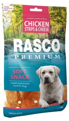 Pochoutka Rasco Premium proužky kuřecí se sýrem 80g