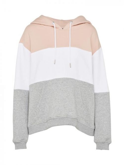 Urban Classics Mikina  světle šedá / pudrová / bílá
