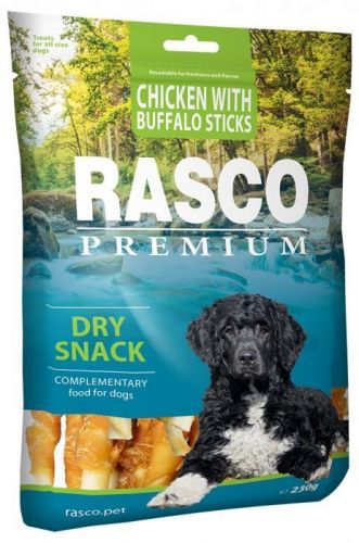 Pochoutka Rasco Premium tyčinky bůvolí obalené kuřecím masem 230g