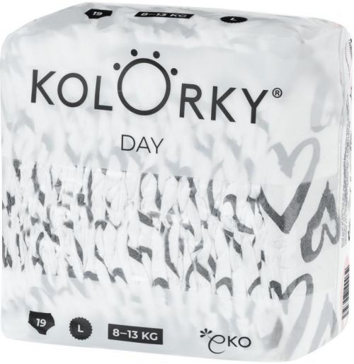 Kolorky Day Jednorázové eko plenky - srdce - S (3-6 kg) - 25 ks