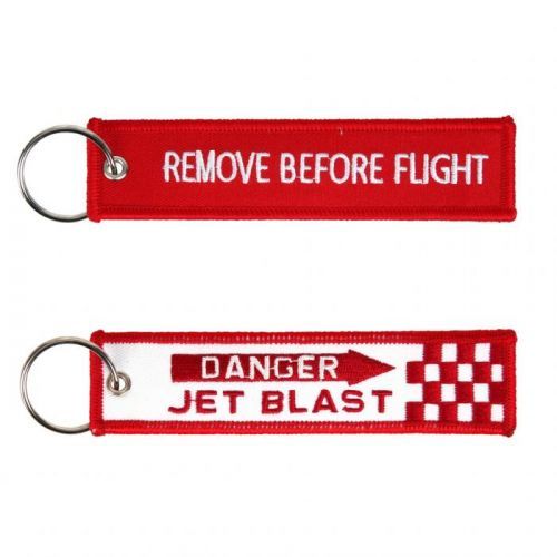 Přívěsek na klíče Fostex Remove before flight Danger Jet Blast