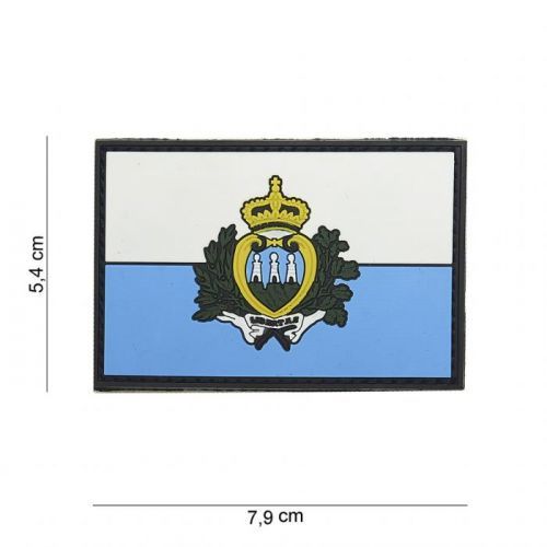Gumová nášivka 101 Inc vlajka San Marino