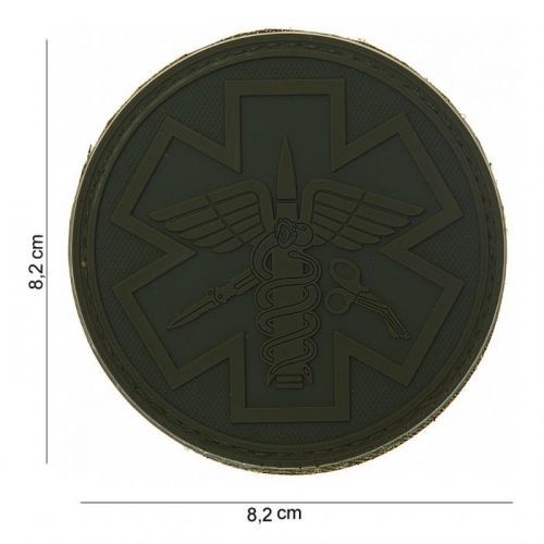 Gumová nášivka 101 Inc znak Para Medic - olivová