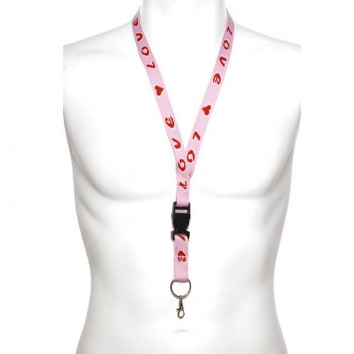 Popruh kolem krku Fostex Love - růžový