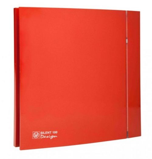 Soler&Palau SILENT 100 Design Red CZ 4C ventilátor - zpětná klapka, kuličková ložiska, tichý chod, čelní panel 100mm