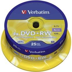 DVD+RW 4.7 GB Verbatim 43489, přepisovatelné, 25 ks, vřeteno