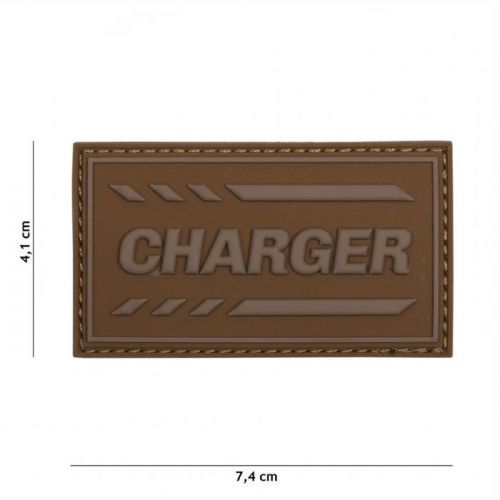 Gumová nášivka 101 Inc nápis Charger - coyote