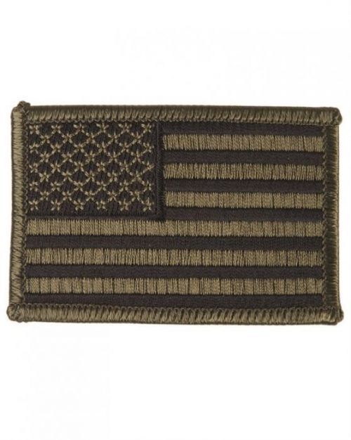 Textilní nášivka Mil-Tec vlajka USA 7,5x5 cm - olivová