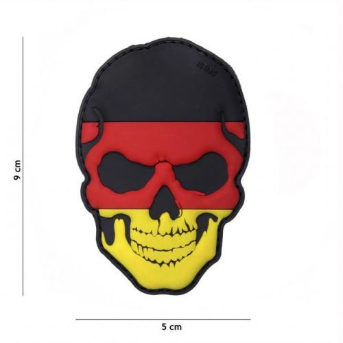 Gumová nášivka 101 Inc Skullhead vlajka Německo