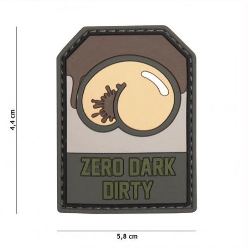 Gumová nášivka 101 Inc nápis Zero Dark Dirty - multicam