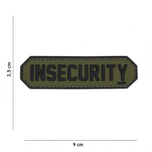 Gumová nášivka 101 Inc nápis Insecurity - olivová