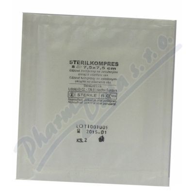 Gáza hydrofilní kompresy sterilní 7.5x7.5cm/2ks Steriwund