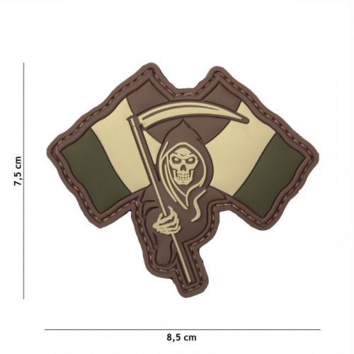 Gumová nášivka 101 Inc vlajka French Reaper - hnědá