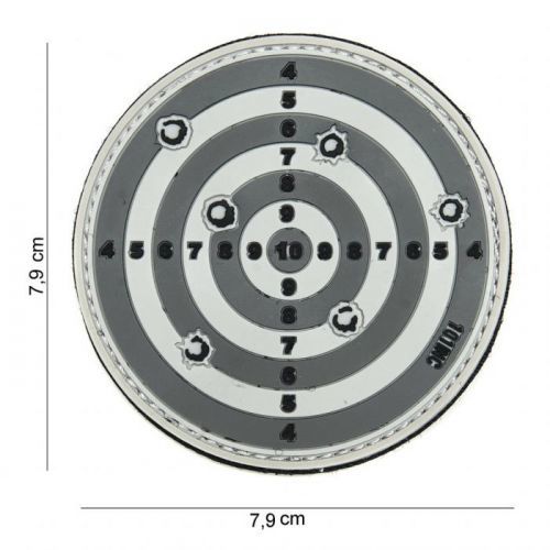 Gumová nášivka 101 Inc Target - šedá